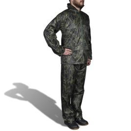 Men's Camo Print 2-Piece Rain Suit with Hood XL