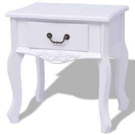Bedside Table - Venetia Nightstand White 43cm