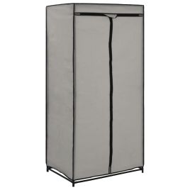 Wardrobe Iron Frame and Fabric Cover with Zippers - Grey 75x50x160cm
