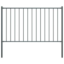 Fence Panel with Posts Powder-coated Steel 1.7x1 m Anthracite
