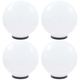 LED Bowl Lamps 4 pcs Spherical 40 cm PMMA