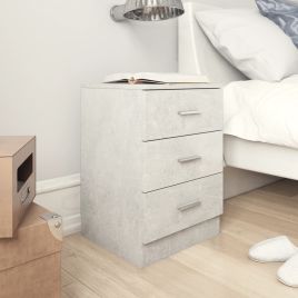 Bedside Table - HERON Nightstand Concrete Grey 38cm