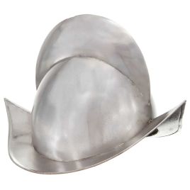 LARP Medieval Knight Helmet Replica - Antique Silver Steel Halloween Costume Prop