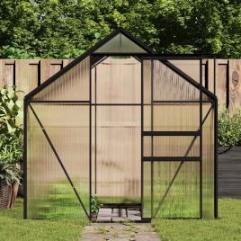 NOEGLEN Greenhouse with Base Frame Anthracite 4.75 sqm Aluminium