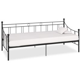 Daybed Frame Black Metal 90x200 cm