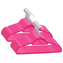 50 pcs Clothes Hanger Set Anti-slip Pink Velvet