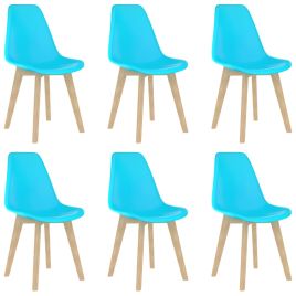 Dining Chairs 6 pcs Blue Plastic