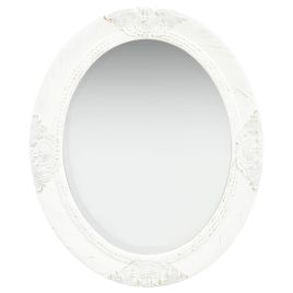 Wall Mirror Baroque Style 50x60cm White