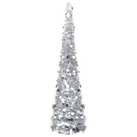 HIVORA Pop-up Artificial Christmas Tree Silver 150 cm PET