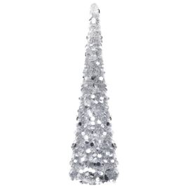 HIVORA Pop-up Artificial Christmas Tree Silver 180 cm PET