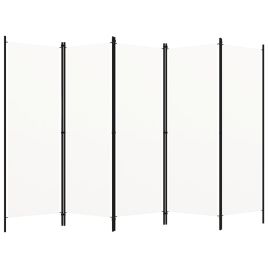 5-Panel Room Divider White 250x180 cm