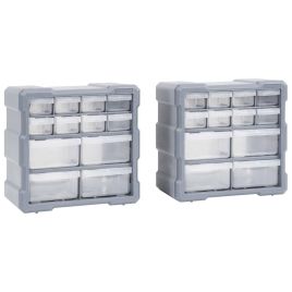 Multi-drawer Organisers with 12 Drawers 2 pcs 26.5x16x26 cm
