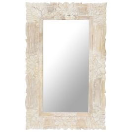 Mirror White 80x50 cm Solid Mango Wood
