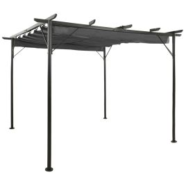 Pergola with Retractable Roof Anthracite 3x3 m Steel 180 g/m2