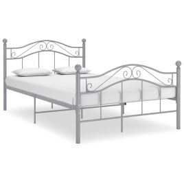 Bed Frame Grey Metal 120x200 cm
