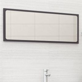 Bathroom Mirror Grey 100x1.5x37 cm Engineered Wood