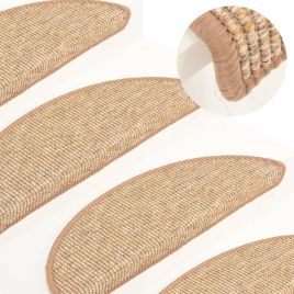 Self-adhesive Stair Mats 15 Pcs 56x20cm Light Brown
