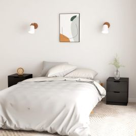 Bedside Table - MANNING Zoe 2 Piece Nightstand Black 40cm