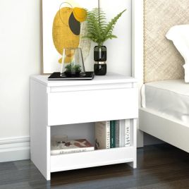 Bedside Table - EMPOLI Nightstand White 40cm
