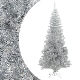NIVLEN Artificial Christmas Tree with Stand Silver 240 cm PET