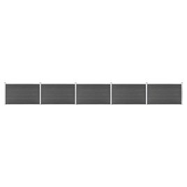 Fence Panel Set WPC 872x105 cm Black