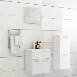 Bathroom Furniture Set White Chipboard