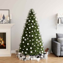 LUMIYA 100 Piece Christmas Ball Set White