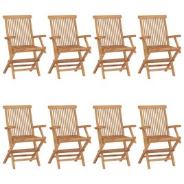Garden Chairs 8 pcs Solid Teak Wood