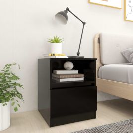 Bedside Table - MANNING 2 Piece Nightstand Black 40cm