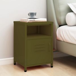 Bedside Table - MAYER Rae Nightstand Olive Green 35cm