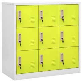 Locker Cabinet Light Grey and Green 90x45x92.5 cm Steel