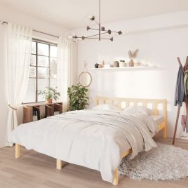 Bed Frame Solid Pinewood 140x200 cm