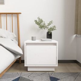 Bedside Table - MIDDLETON Nightstand White 35cm