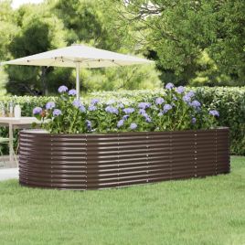 PRIFORD Garden Raised Bed 291x140x68 cm Galvanised Steel - Brown