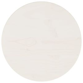 Table Top White Ø30x2.5 cm Solid Wood Pine