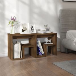 Bedside Table - DAWSON Dallas 2 Piece Nightstand Brown Oak 40cm