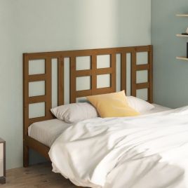 Bed Headboard Honey Brown 146x4x100 cm Solid Wood Pine
