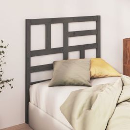 Bed Headboard Grey 106x4x104cm Solid Wood Pine
