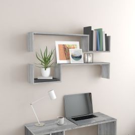 Wall Shelves 2 pcs Grey Sonoma 100x15x20 cm Engineered Wood