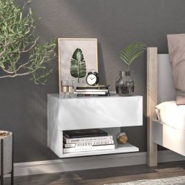 Bedside Table - Jemi Flo Nightstand White 46cm