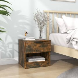 Bedside Table - LEONE Sam Nightstand Smoked Oak 40cm