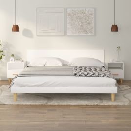 Bedside Table - ROCHESTER 2 Piece Nightstand White 40cm