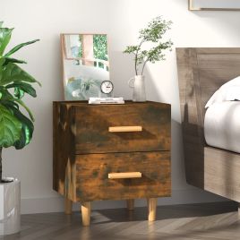 Bedside Table - ROCKFORD Dallas Nightstand Smoked Oak 40cm