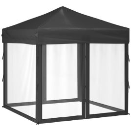 Folding Party Tent with Sidewalls Anthracite 2x2 m