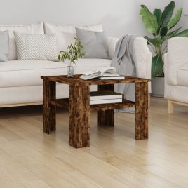 Coffee Table Smoked Oak 60x60x42 cm Engineered Wood