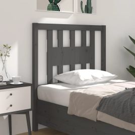 Headboard Grey 96x4x100 cm Solid Wood Pine