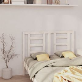 Bed Headboard White 126x4x100cm Solid Wood Pine