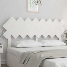 Bed Headboard White 159.5x3x80.5 cm Solid Wood Pine