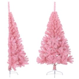 JOLYX Artificial Half Christmas Tree with Stand Pink 150 cm PVC