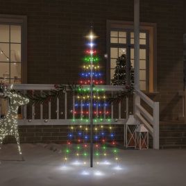 Faune Christmas Tree Flagpole Colourful 108 LEDs 180cm